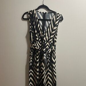 SHEIN Black and Cream Chevron Maxi Dress
